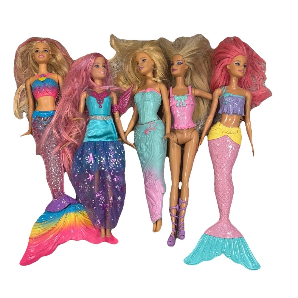 Barbie Dreamtopia And Miscellaneous lot of 5 Dolls As Is
